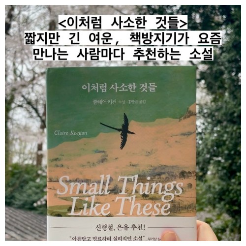 벚꽃비 맞으며 읽기 좋은 책 1 『이처럼 사소한 것들』